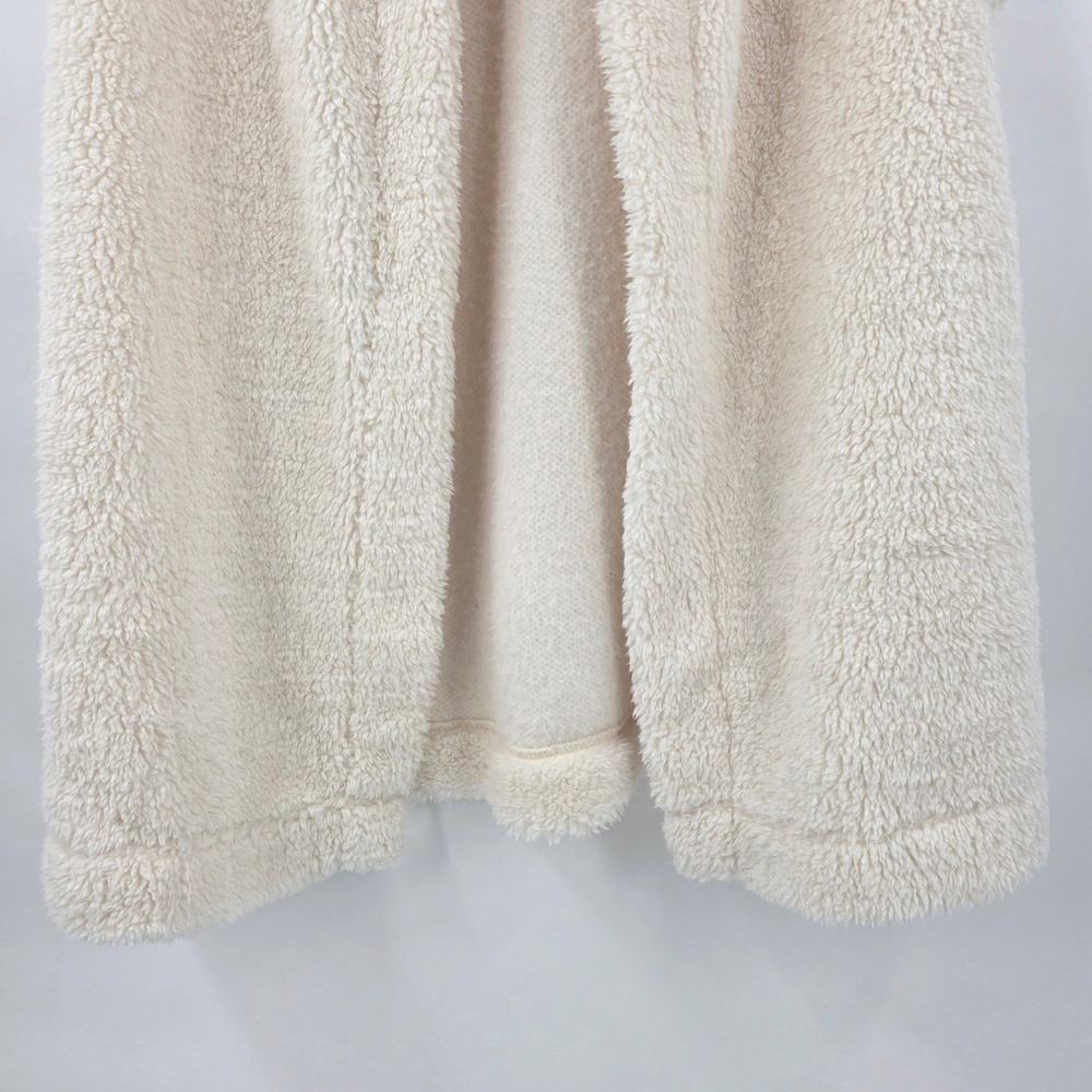 KOOLABURA BY UGG SHERPA HOODED VEST WOMENS XL CREAM WHITE OPEN FRONT POCKETS EUC - Picture 3 of 14